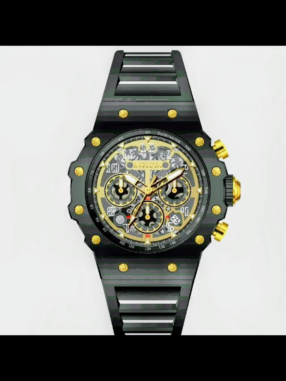 Invicta Racing Vaulthan Men's Black and Gold Chronograph Watch 44mm - Picture 8 of 8
